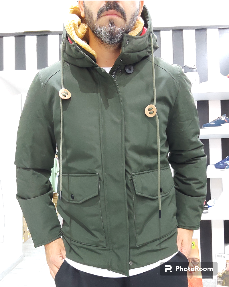 OVER D PARKA MODELLO CORTO ART J15 COL.MILITARE