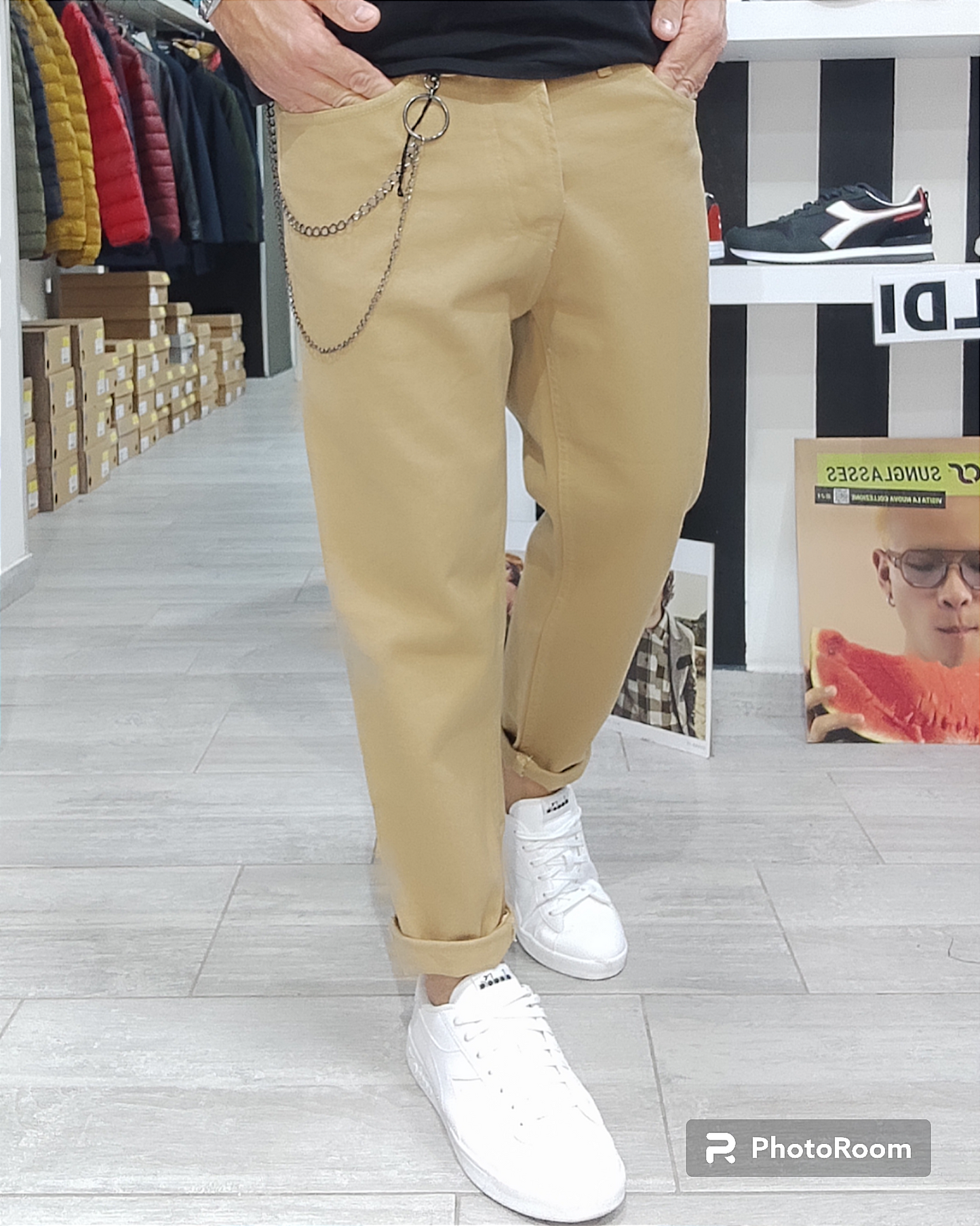 ESSENTIAL JEANS BEIGE ART.03 VESTIBILITA' BOY FRIEND