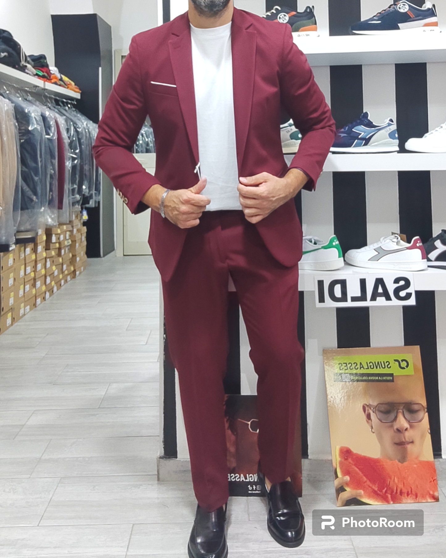 ABITO COMPLETO ALEANDRO LA CORTE MONOPETTO VESTIBILITÀ SLIM COLORE BORDEAUX