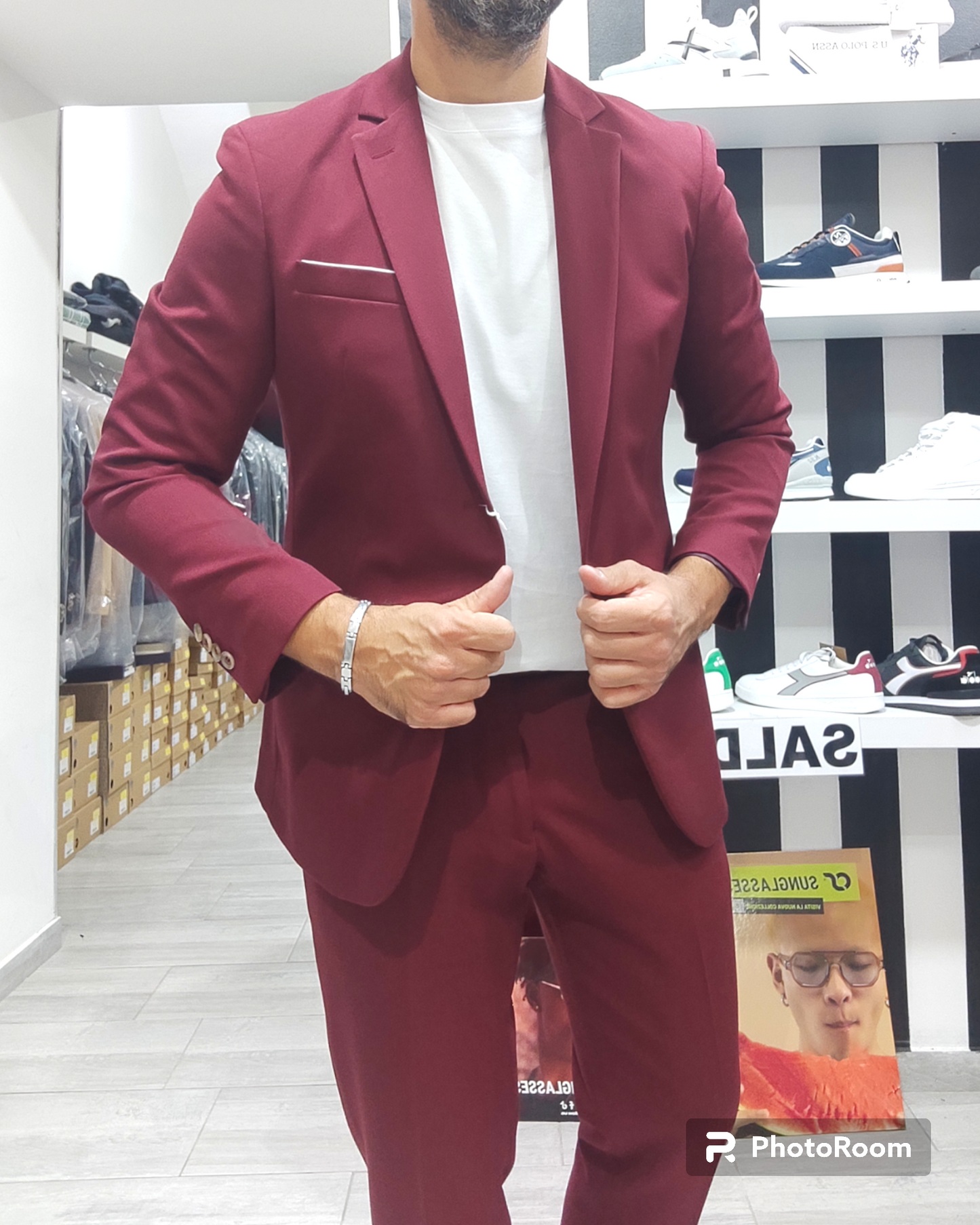 ABITO COMPLETO ALEANDRO LA CORTE MONOPETTO VESTIBILITÀ SLIM COLORE BORDEAUX