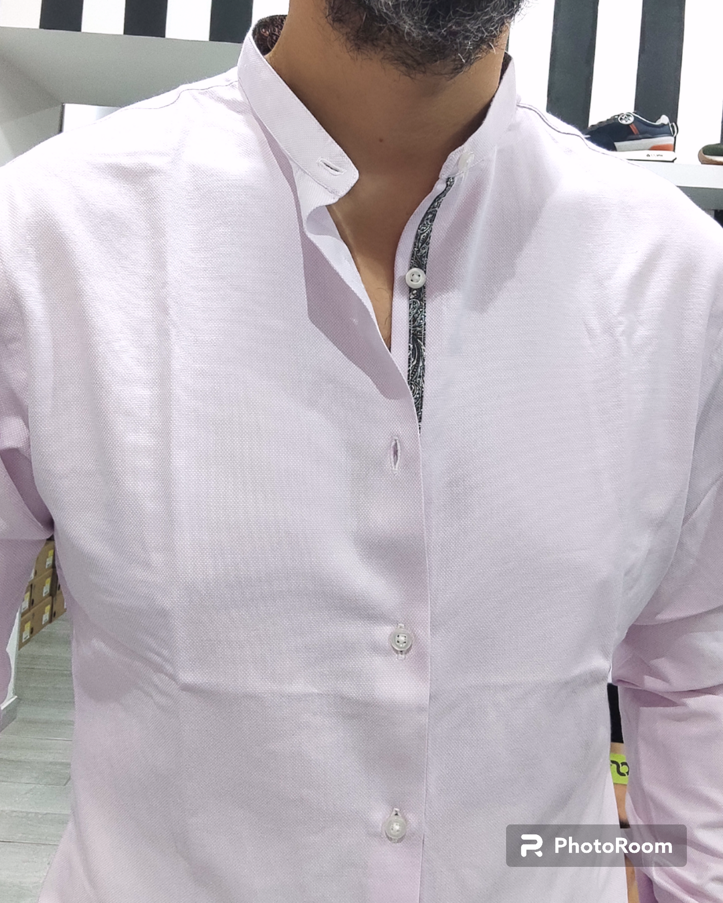 ESSENTIAL CAMICIA KOREANA TESSUTO OXFORD COL.ROSA CHIARO