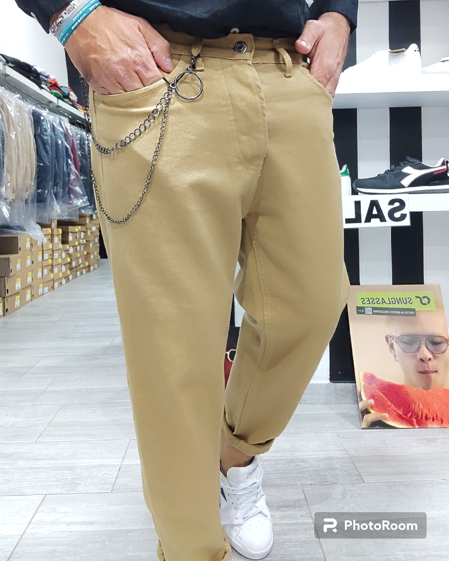 ESSENTIAL JEANS BEIGE ART.03 VESTIBILITA' BOY FRIEND