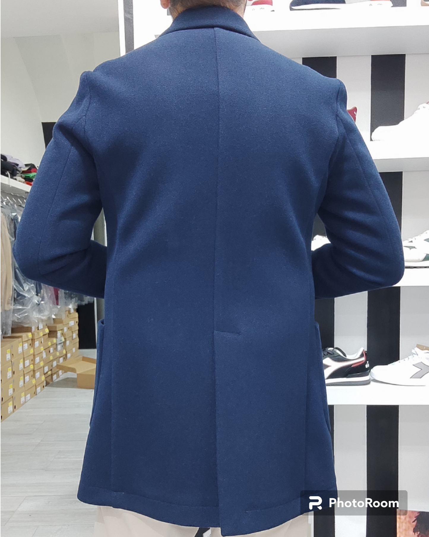 OVER D CAPPOTTO UOMO 3 BOTTONI MODELLO BARONETTO COL.BLU