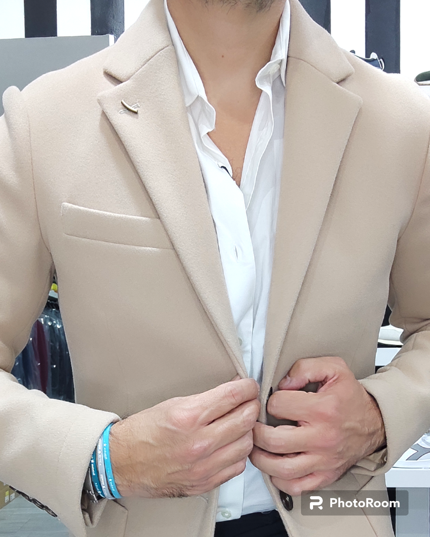 OVER D CAPPOTTO UOMO 3 BOTTONI MODELLO BARONETTO COL. CAMMELLO