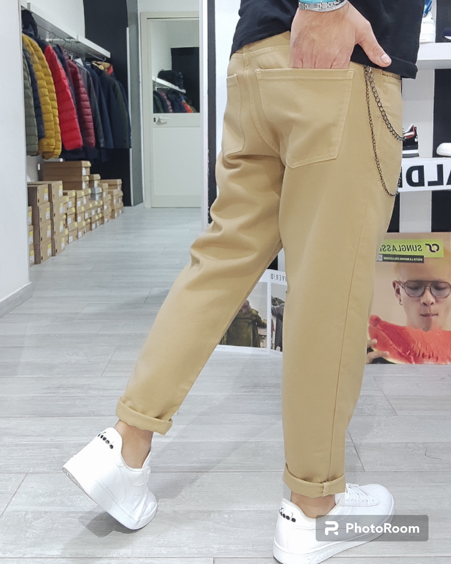 ESSENTIAL JEANS BEIGE ART.03 VESTIBILITA' BOY FRIEND