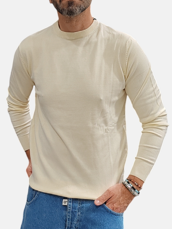 MAGLIONE BLACKSUNDAY BASIC OE1F2W4M01 - PARICOLLO M/L
COLORE PANNA