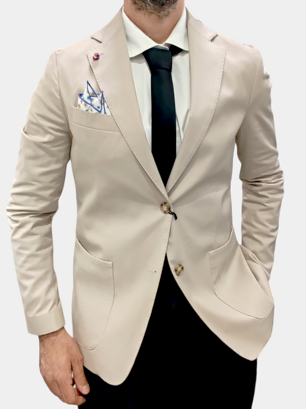 GIACCA UOMO AKIRO 2 BOTTONI COL. BEIGE