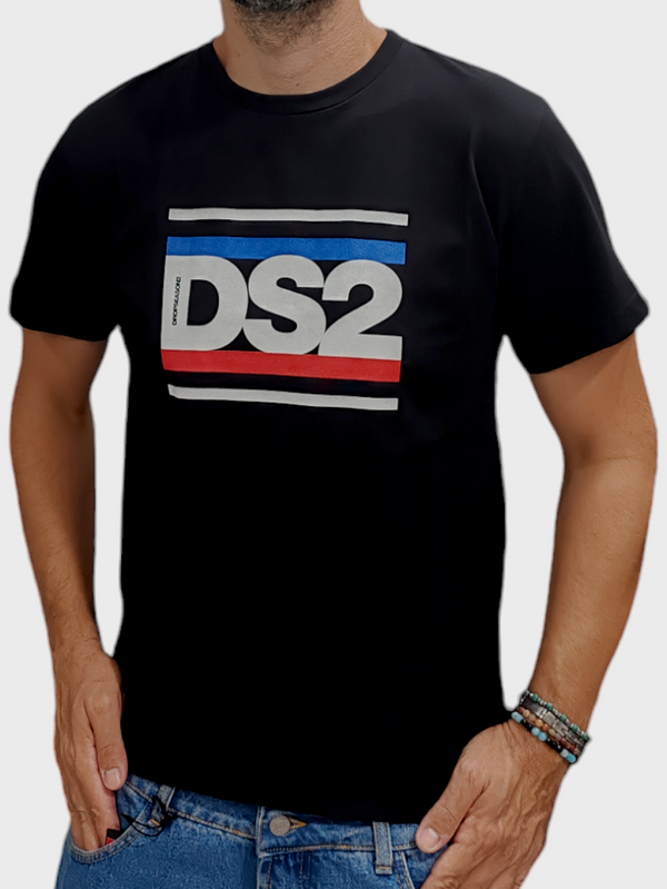 T-SHIRT DS2 LOGO CENTRALE COLORE NERA