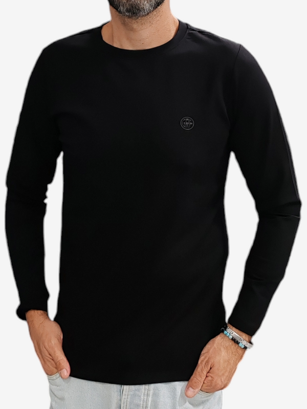 T-SHIRT GRIFFAI MANICA LUNGA COLORE NERO