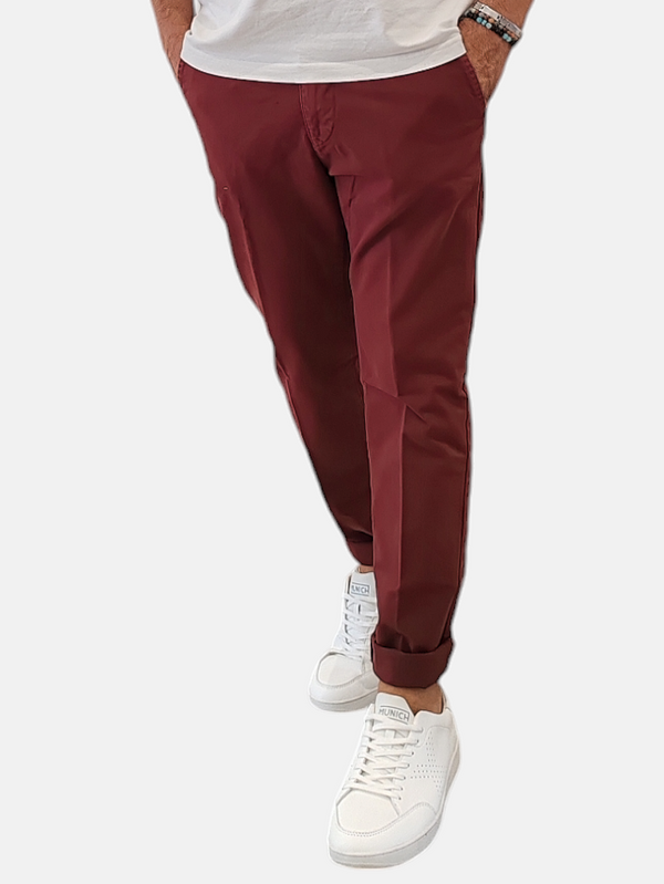 PANTALONE CHINOS TASCHE AMERICA ARTIGIANI VESUVIANI FALL/WINTER COL. BORDEAUX