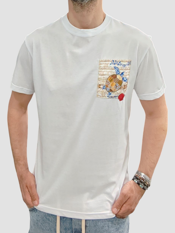 T-SHIRT GRIFFAI MOD. TASCHINO COL. BIANCA