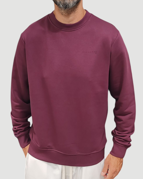 FELPA JOHN RICHMOND GIROCOLLO LOGO GOMMATO COL. BORDEAUX