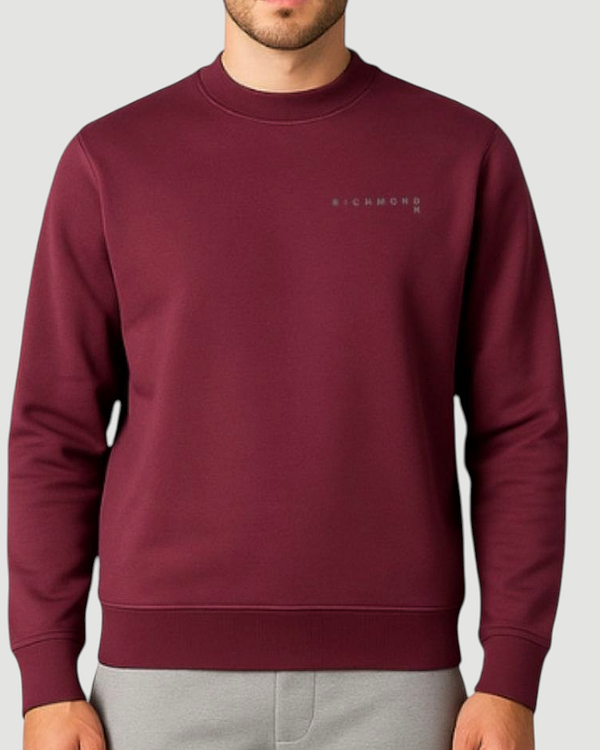 FELPA JOHN RICHMOND GIROCOLLO LOGO GOMMATO COL. BORDEAUX