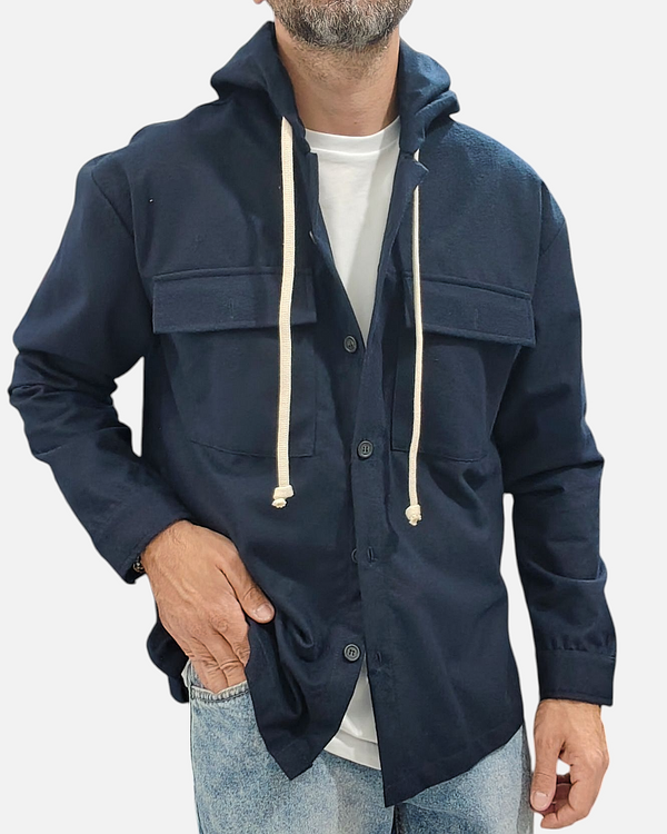 CAMICIONE BLACKSUNDAY CON CAPPUCCIO ART. GP2155 BLU