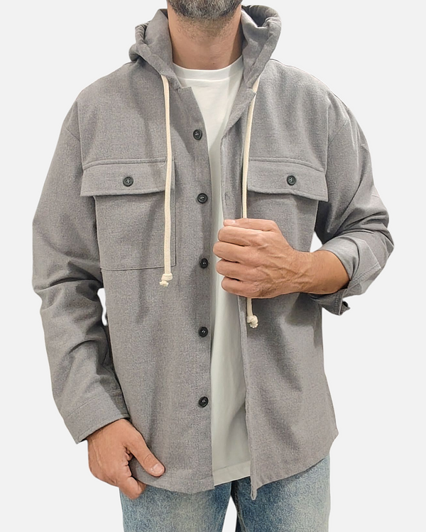 CAMICIONE BLACKSUNDAY CON CAPPUCCIO ART. GP2155 GRIGIA