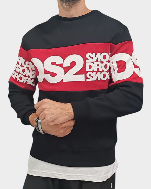 DS2 FELPA GIROCOLLO ART. FW25215 BLACK