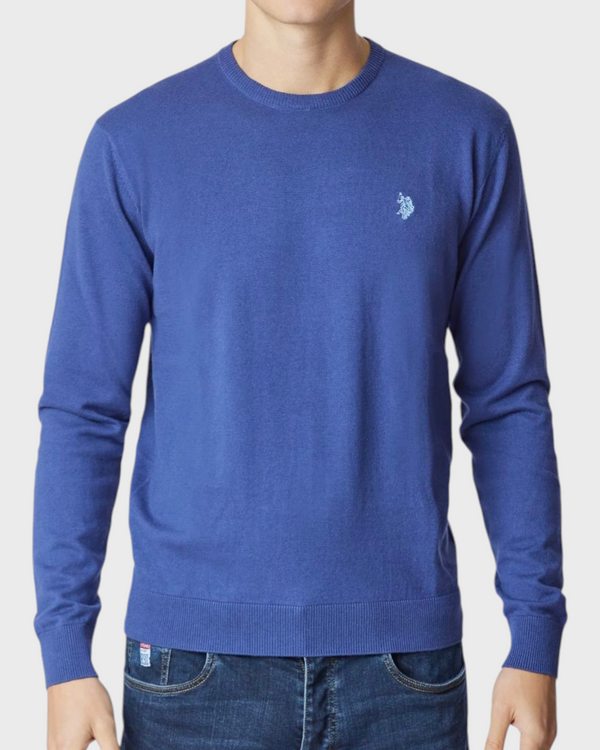 US POLO MAGLIONE GIROCOLLO IN CASHMERE COL. BLUETTE