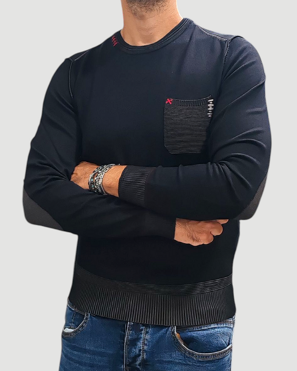 MAGLIONE NEROVAGO GIROCOLLO COL. BLU SCURO