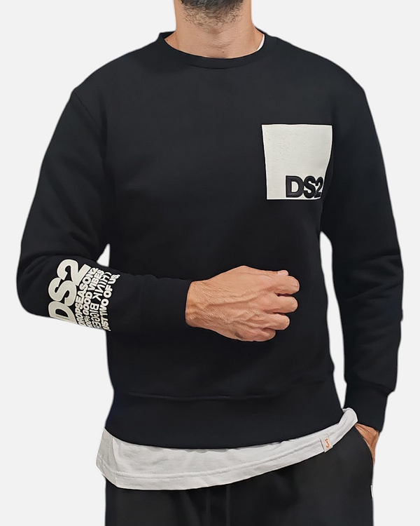DS2 FELPA GIROCOLLO ART. FW25209 NERA