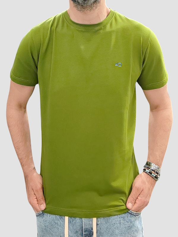 T-SHIRT XO GIROCOLLO COL. VERDE OLIVA