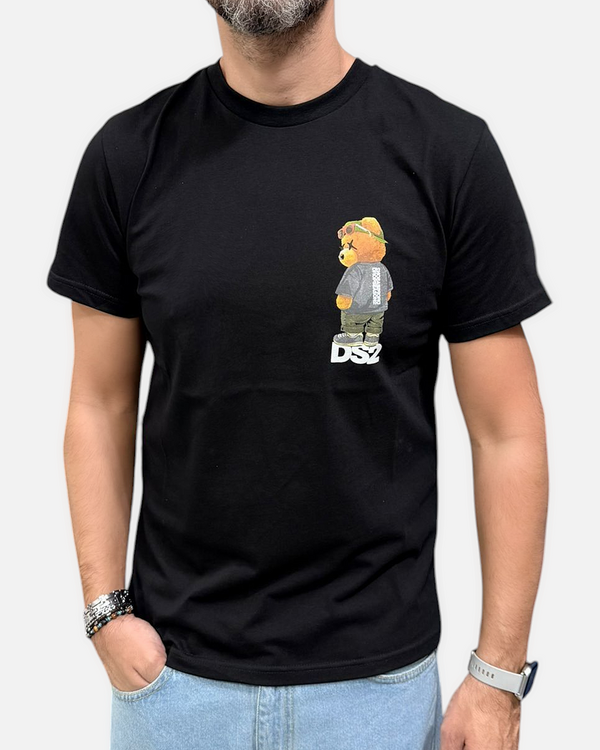 DS2 T-SHIRT FW25273 CON ORSO COL. NERO