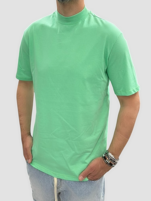JUST WEST T-SHIRT OVERSIZE COLLO ALTO VERDE