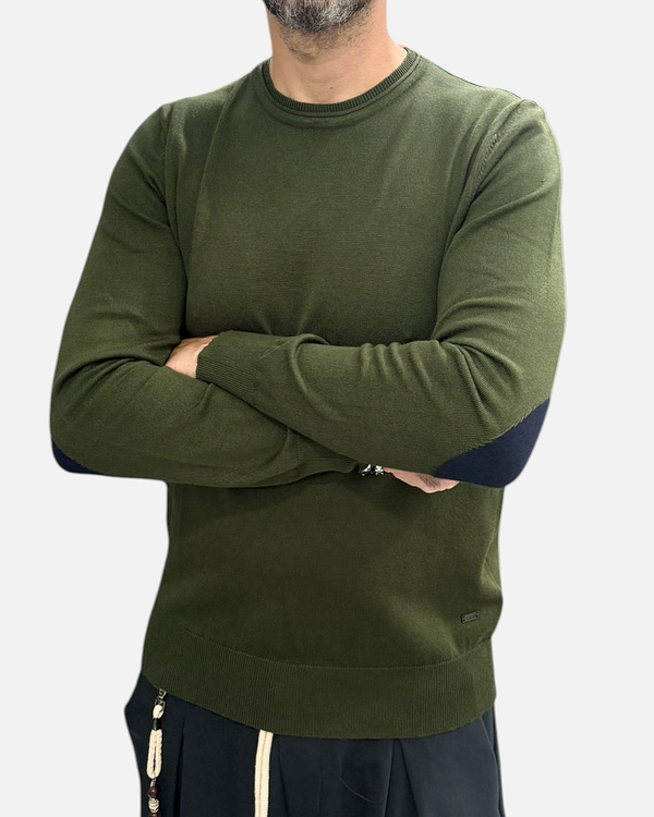 GRIFFAI MAGLIONE PARICOLLO CON TOPPANA CONTRASTO COL. VERDE