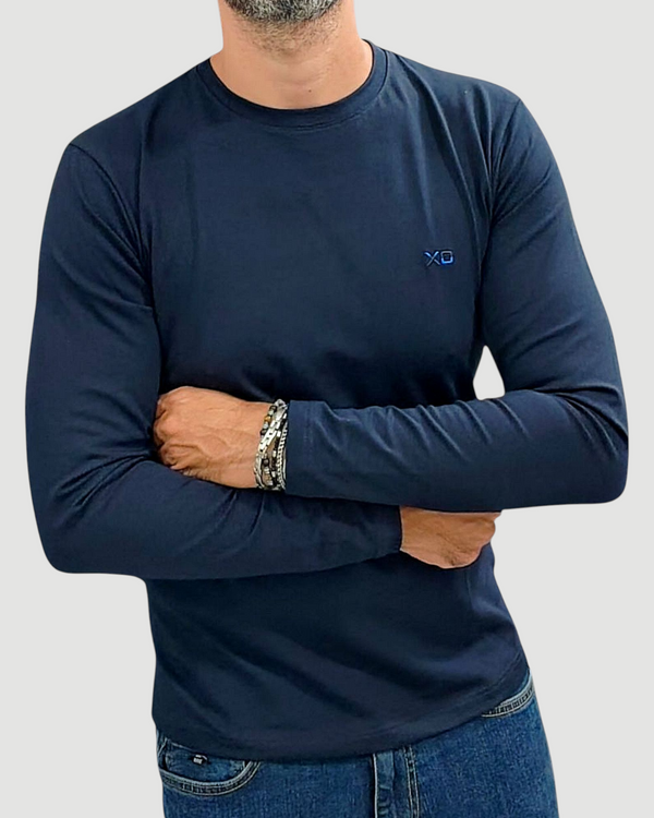 T-SHIRT XO MANICA LUNGA COL. BLU