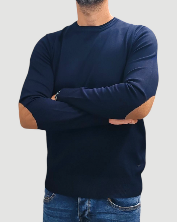 GRIFFAI MAGLIONE PARICOLLO CON TOPPANA CONTRASTO COL. BLU