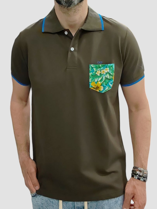 POLO GRIFFAI MOD. TASCHINO COL. VERDE MILITARE
