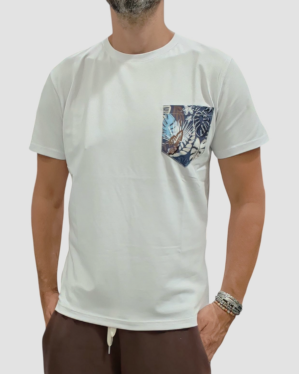 T-SHIRT BLU VESPUCCI CANTIERI NAVALI TASCHINO COL.BIANCA