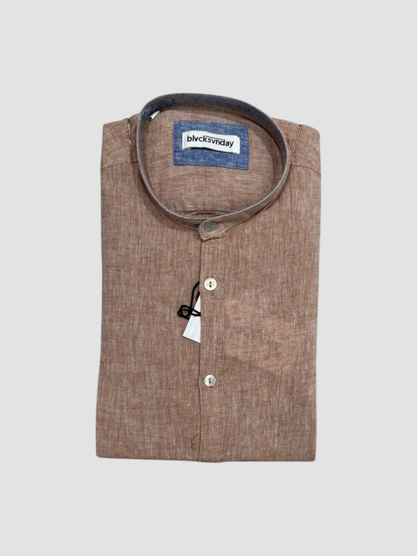 CAMICIA LINO BLACKSUNDAY COLLO KOREANO COL. CIPRIA MANICA LUNGA