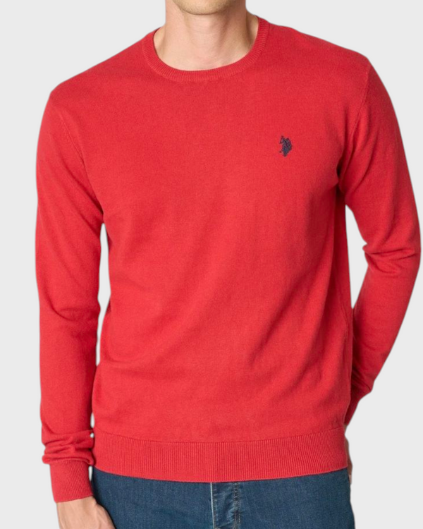 US POLO MAGLIONE GIROCOLLO IN CASHMERE COL. ROSSO