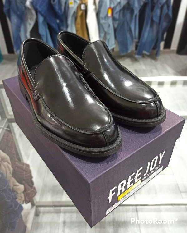 MOCASSINO COLLEGE VERA PELLE FREE JOY ART.FJ22703 NERO ABRASIVATO